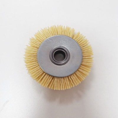 3inch Narrow Face Ceramic Grain 80 Nylon Crimped White Wheel Brush Deburring Fininshing