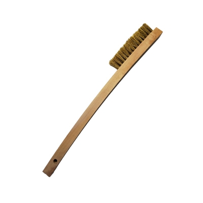 Long Wood Handle  Brass Wire Scratch Brush