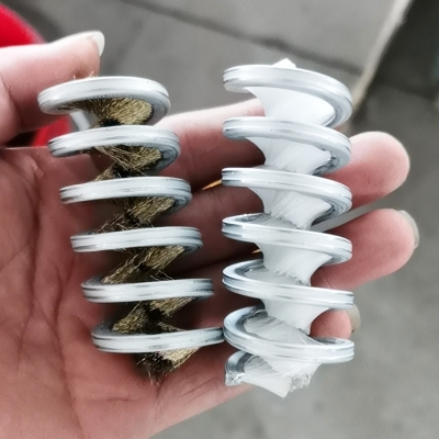 steel wire rust removal nylon coil descaling drawing spiral brass brush
